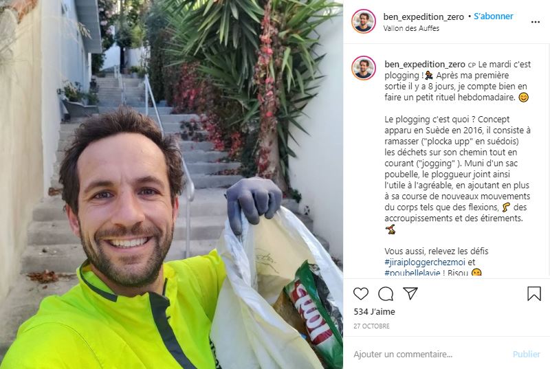 Benjamin de Molliens, jeune éco-aventurier marseillais de 32 ans, lance le challenge #Nettoietonkm