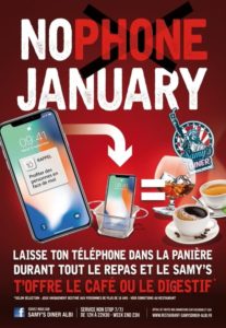 Pendant tout le mois de janvier, un restaurant d'Albi a lancé un défi à ses clients : tenir un repas entier sans utiliser son portable. C'est le "No Phone January"